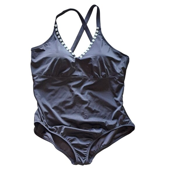 Lands End Other - Lands End Plus Size 22W One-Piece Swimsuit Cross Back Black Buttons  Women's